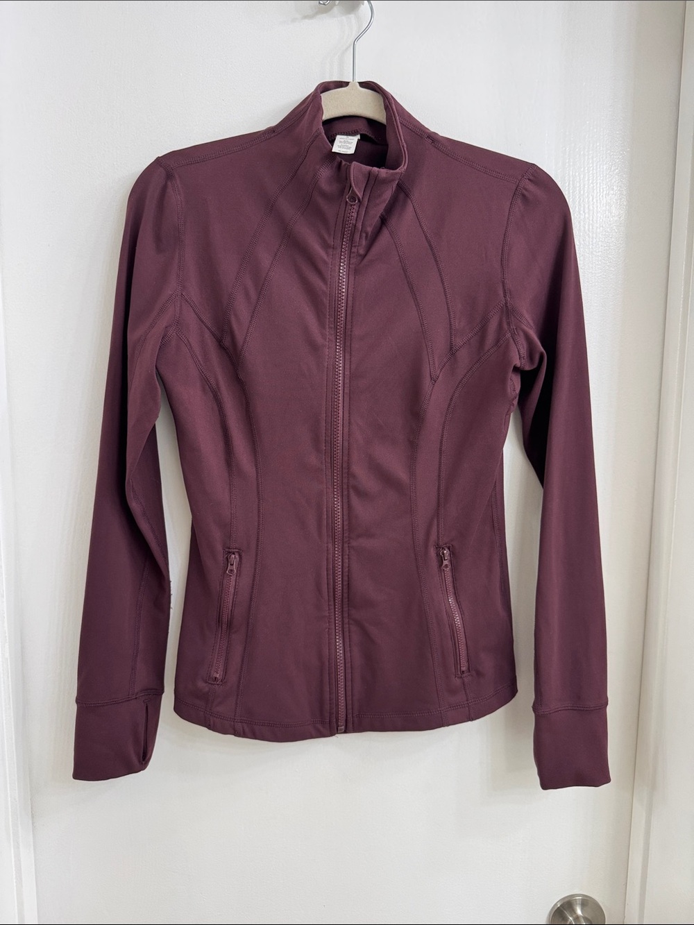 90 Degree By Reflex Plum Zip-Front Athleisure